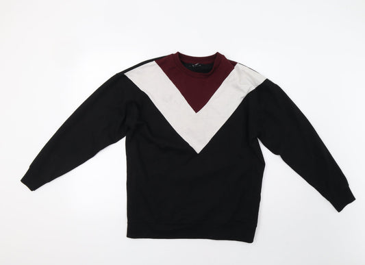 NewLook Womens Black Striped  Pullover Sweatshirt Size S