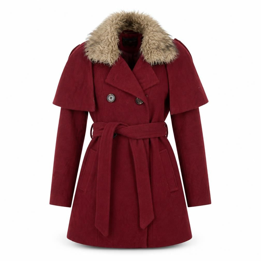 New Look Womens Red   Overcoat Coat Size 12