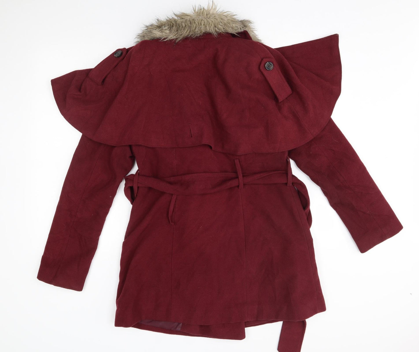 New Look Womens Red   Overcoat Coat Size 12