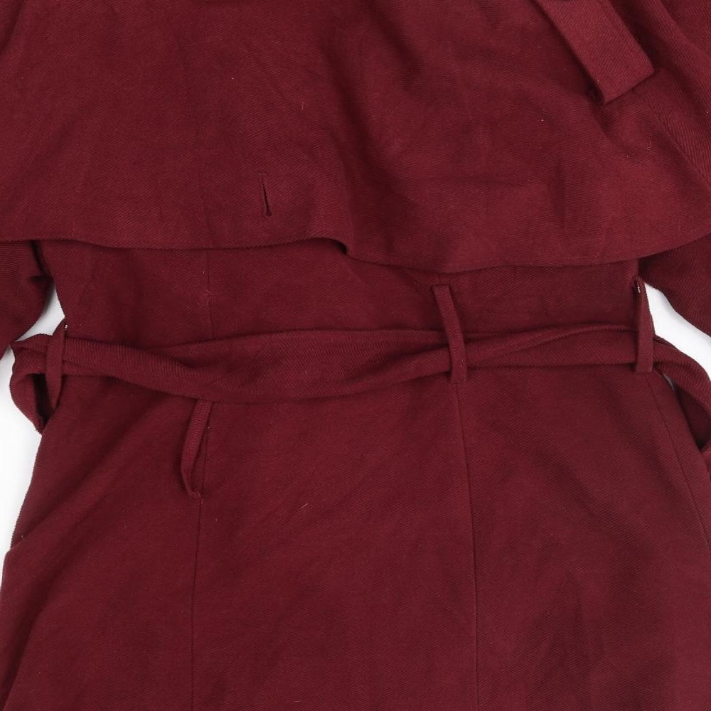 New Look Womens Red   Overcoat Coat Size 12