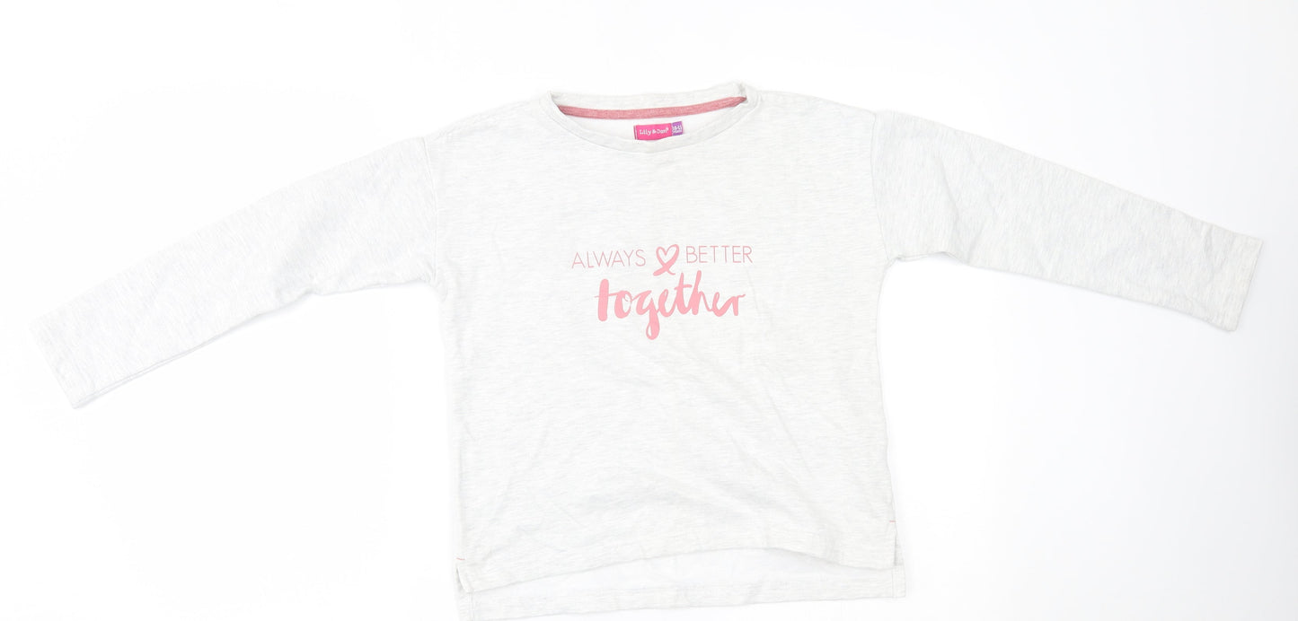 Lily & dan Girls Grey   Pullover Jumper Size 10-11 Years