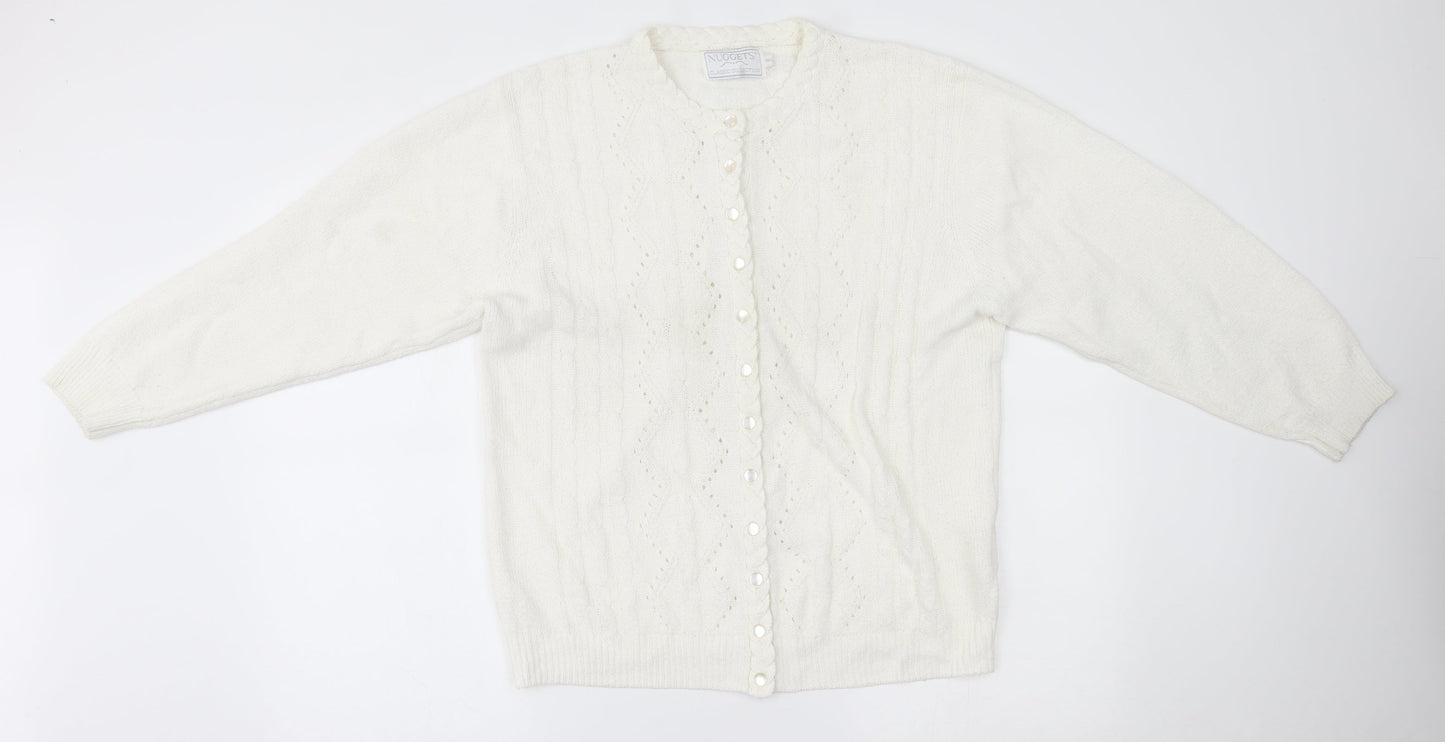 nuggets Womens White   Cardigan Jumper Size M