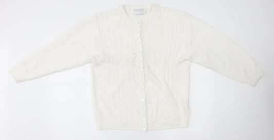 nuggets Womens White   Cardigan Jumper Size M