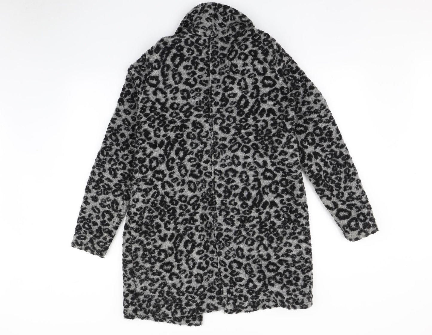 NEXT Womens Grey Animal Print  Overcoat Coat Size 10