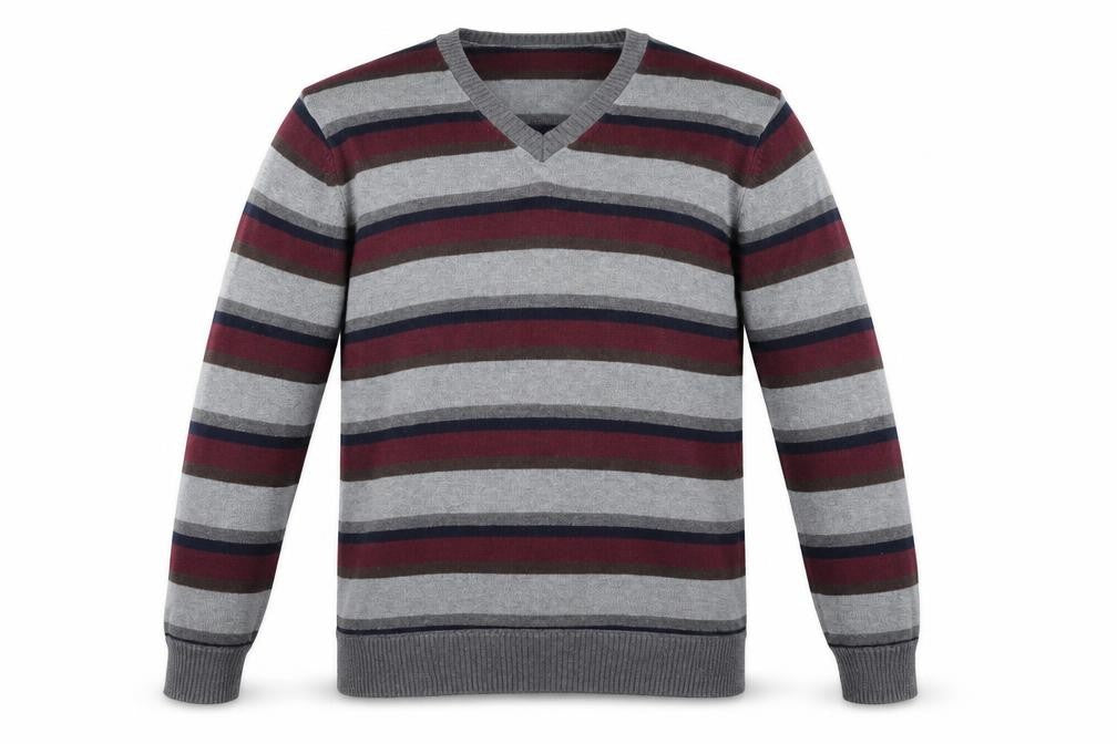 Cotton Mens Multicoloured Striped  Pullover Jumper Size L