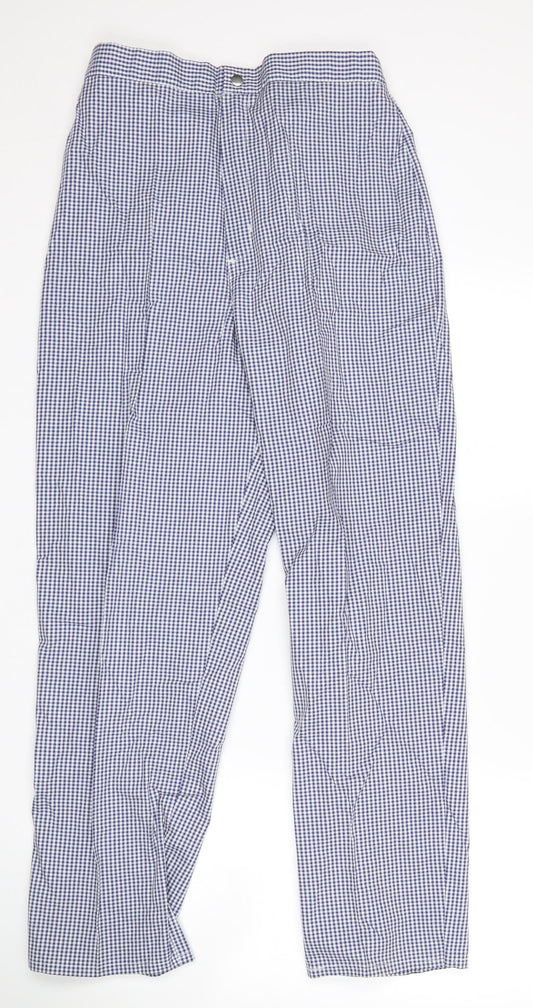 Alexandria Womens Blue Check  Trousers  Size 14 L28 in