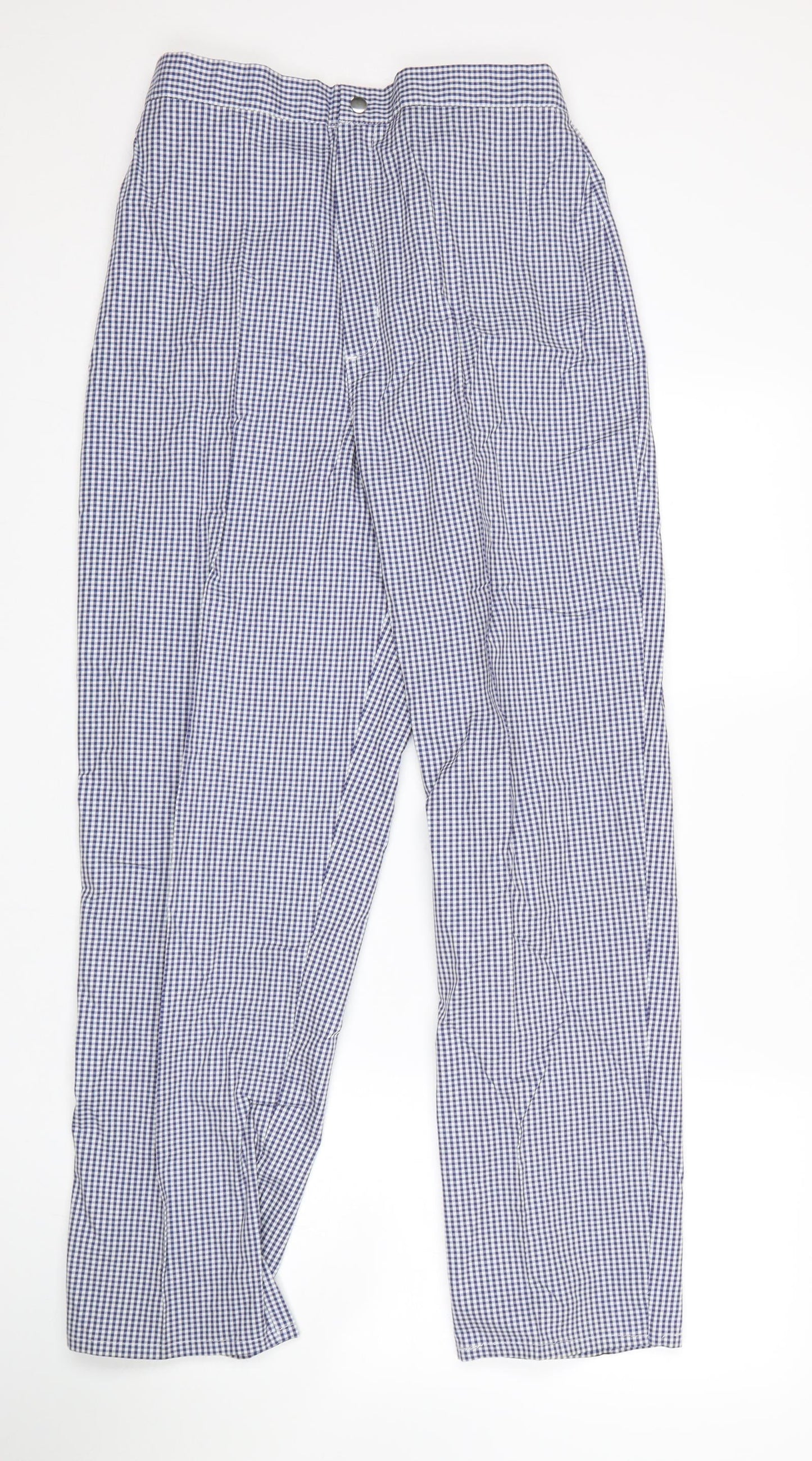 Alexandria Womens Blue Check  Trousers  Size 14 L30 in