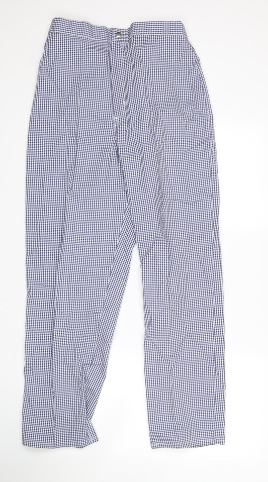 Alexandria Womens Blue Check  Trousers  Size 14 L30 in
