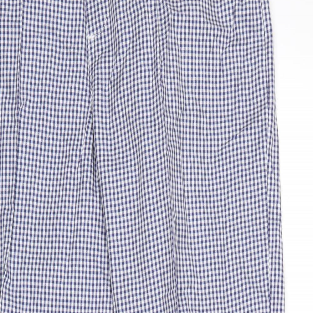 Alexandria Womens Blue Check  Trousers  Size 14 L30 in