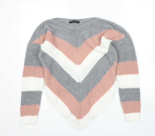 Select Womens Multicoloured Striped  Pullover Jumper Size M