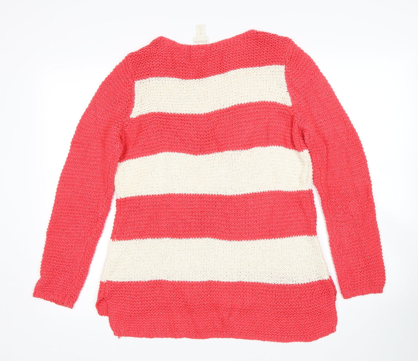 Chicos Womens Multicoloured Striped  Pullover Jumper Size XS