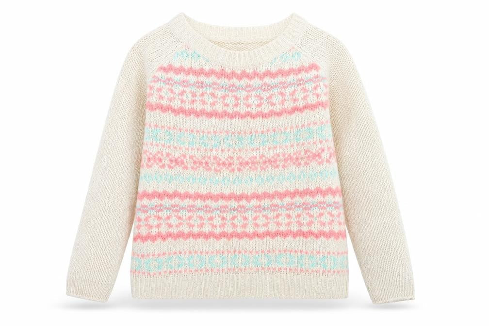 New Look Girls Beige Floral Knit Pullover Jumper Size 14-15 Years