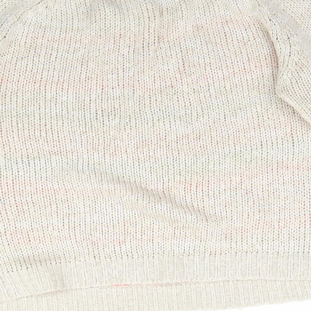New Look Girls Beige Floral Knit Pullover Jumper Size 14-15 Years