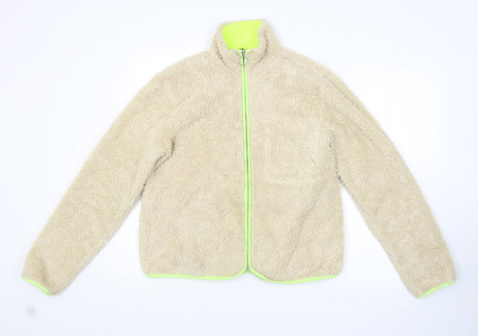 H&M Womens Beige   Full Zip Jumper Size M