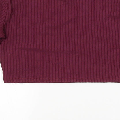 MISGUIDED Womens Purple Striped  Basic Blouse Size 8
