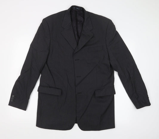 NEXT Mens Grey Striped  Jacket Suit Jacket Size 40