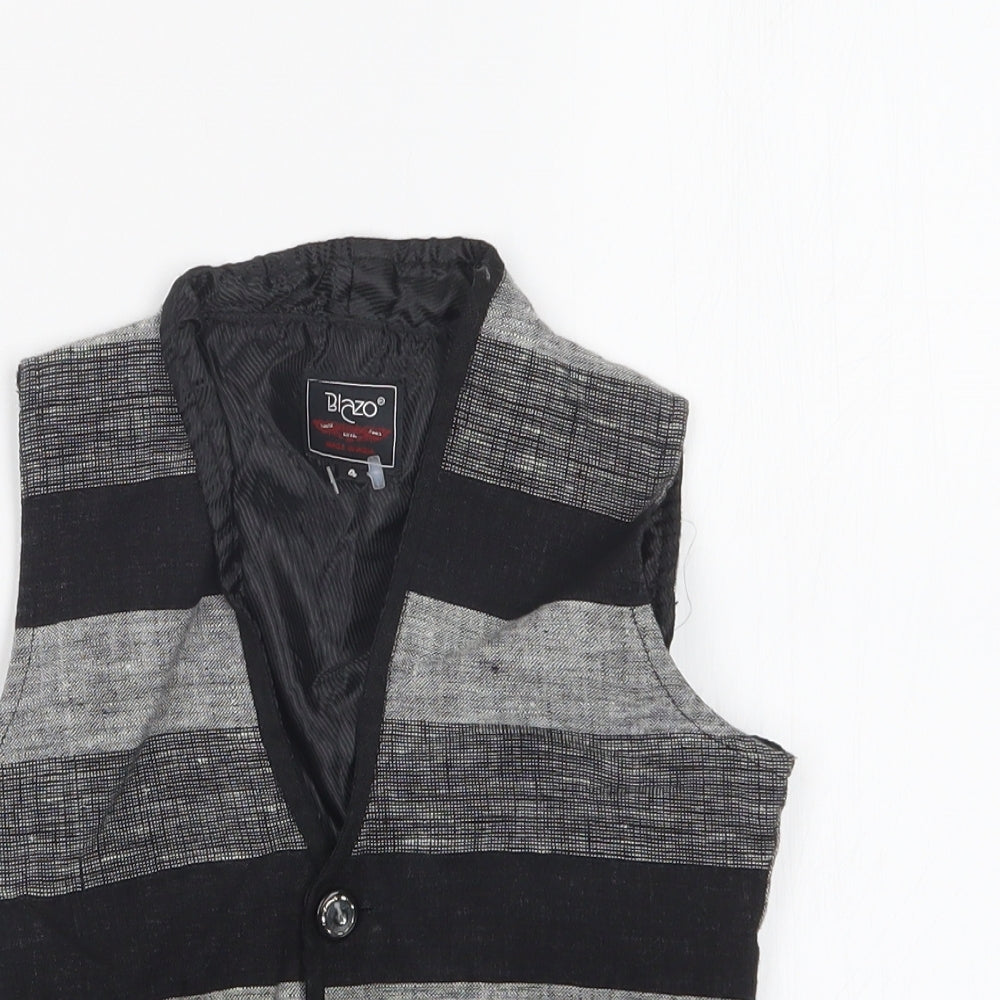 BLAZO Boys Multicoloured Striped  Jacket Waistcoat Size 4 Years