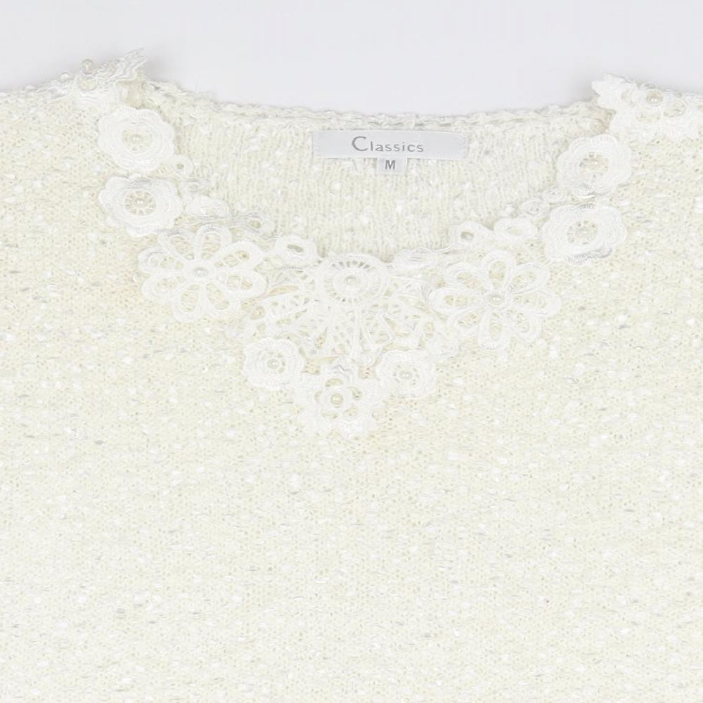 Classic Womens White   Basic T-Shirt Size M