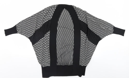 River Island Womens Black Striped  Cardigan Jumper Size 6