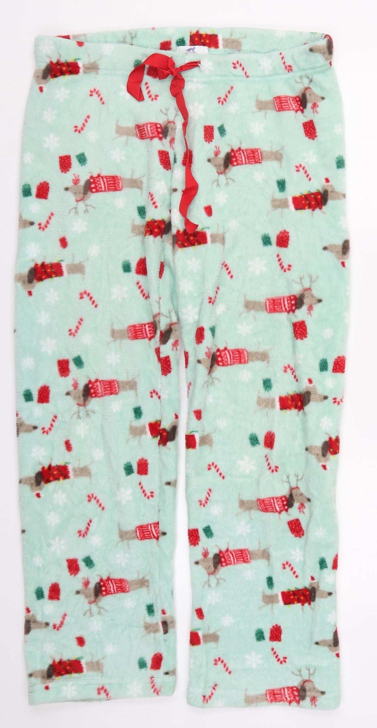 Nightfox Womens Blue   Trousers  Size M L26 in - Christmas Sausage Dog Pyjama Pants