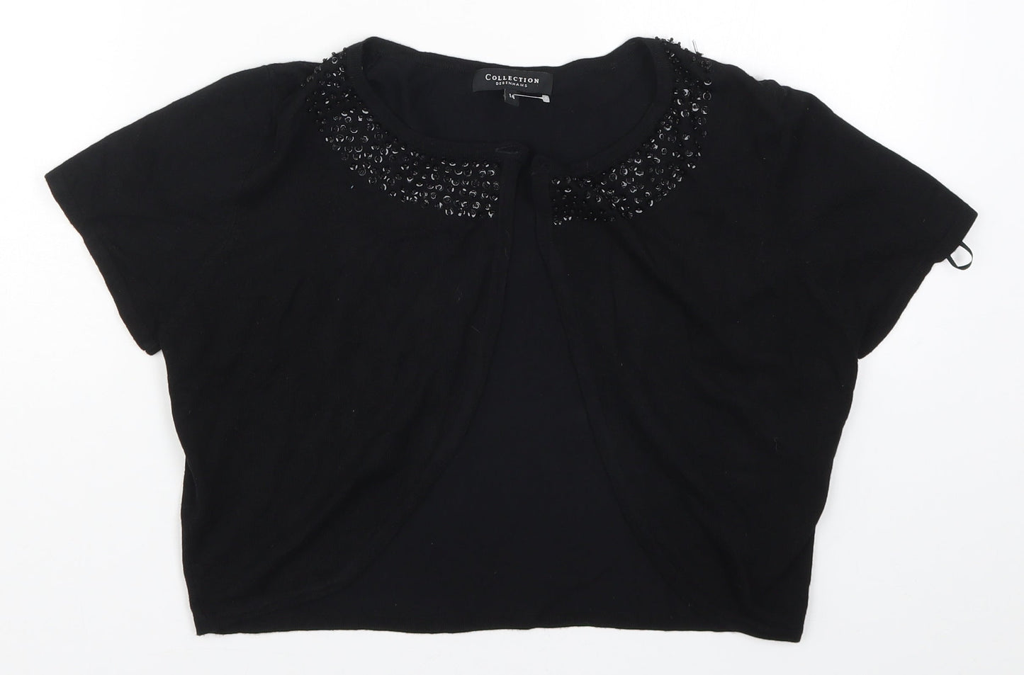 Debenams Womens Black  Knit Cardigan Jumper Size 14