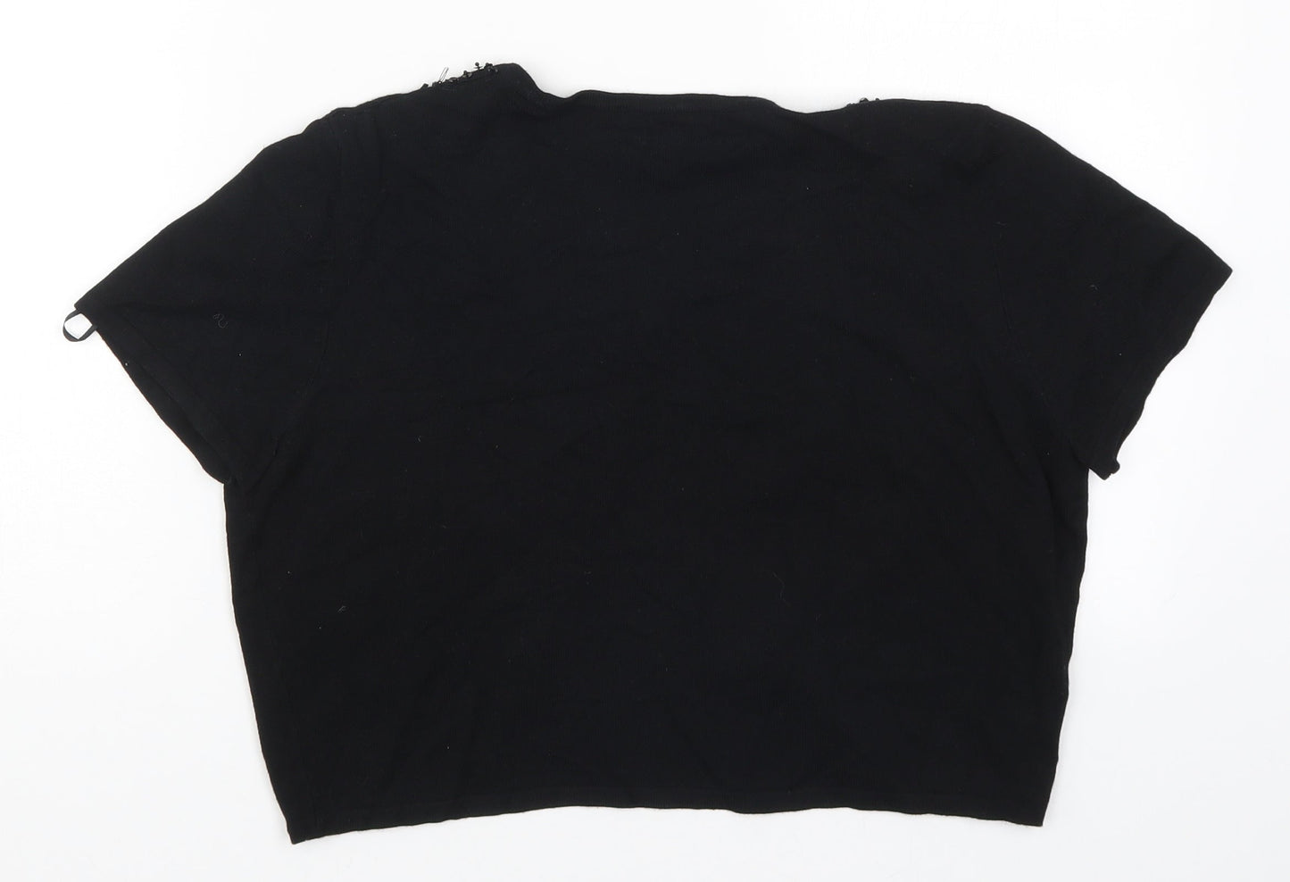Debenams Womens Black  Knit Cardigan Jumper Size 14
