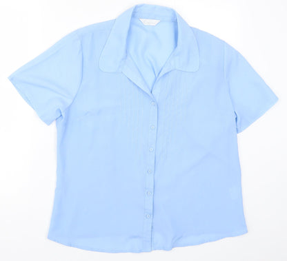 Classics Womens Blue   Basic Button-Up Size 18