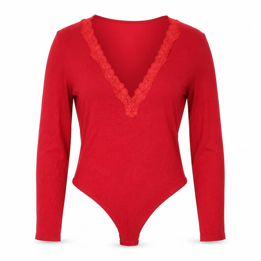 PRETTYLITTLETHING Womens Red   Bodysuit One-Piece Size 10