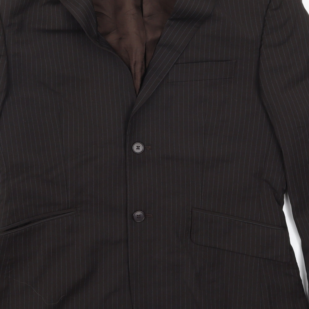 Karl Jackson Mens Brown Striped  Jacket Suit Jacket Size 38