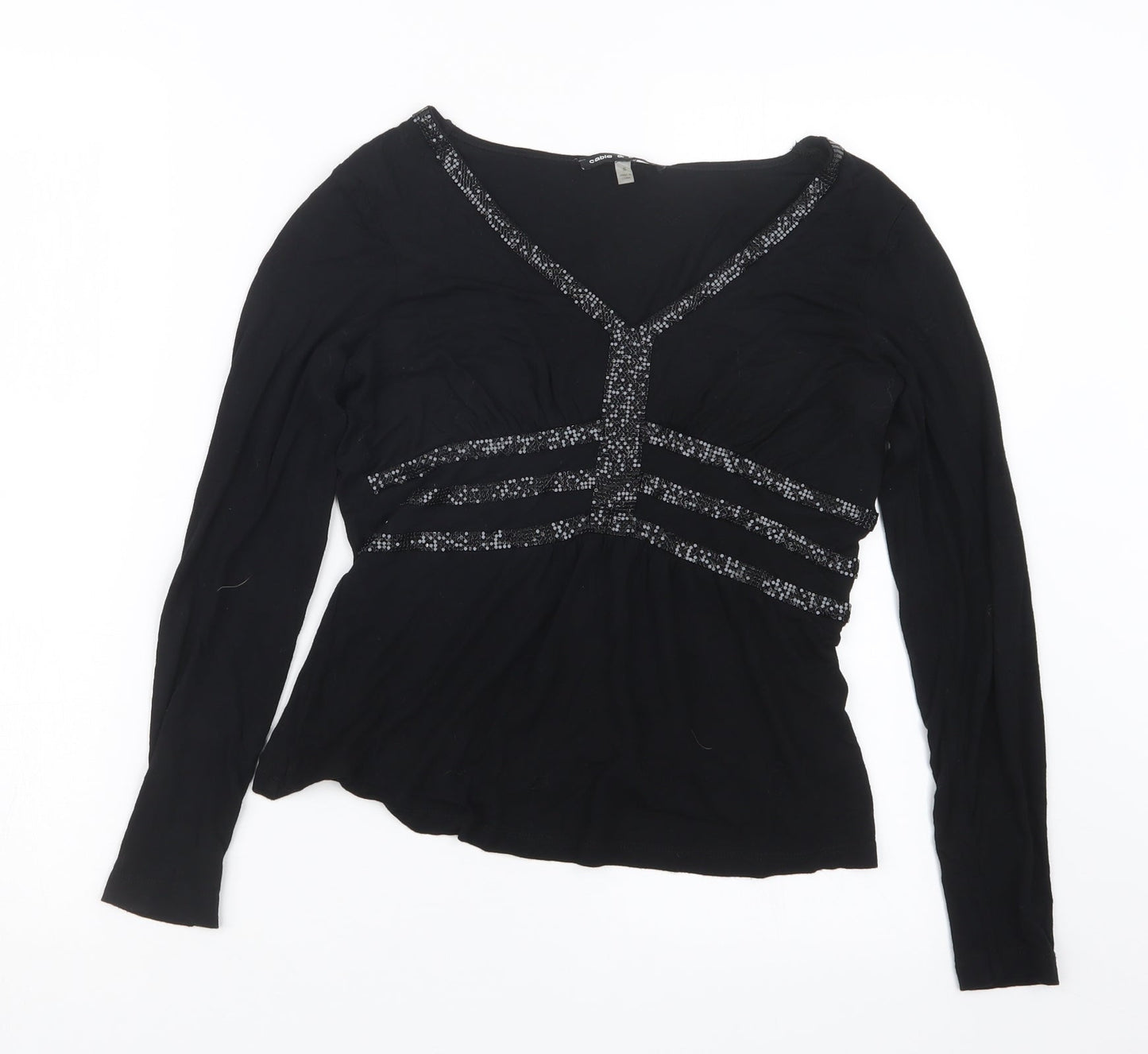 Cable & Gauge Womens Black   Basic T-Shirt Size S