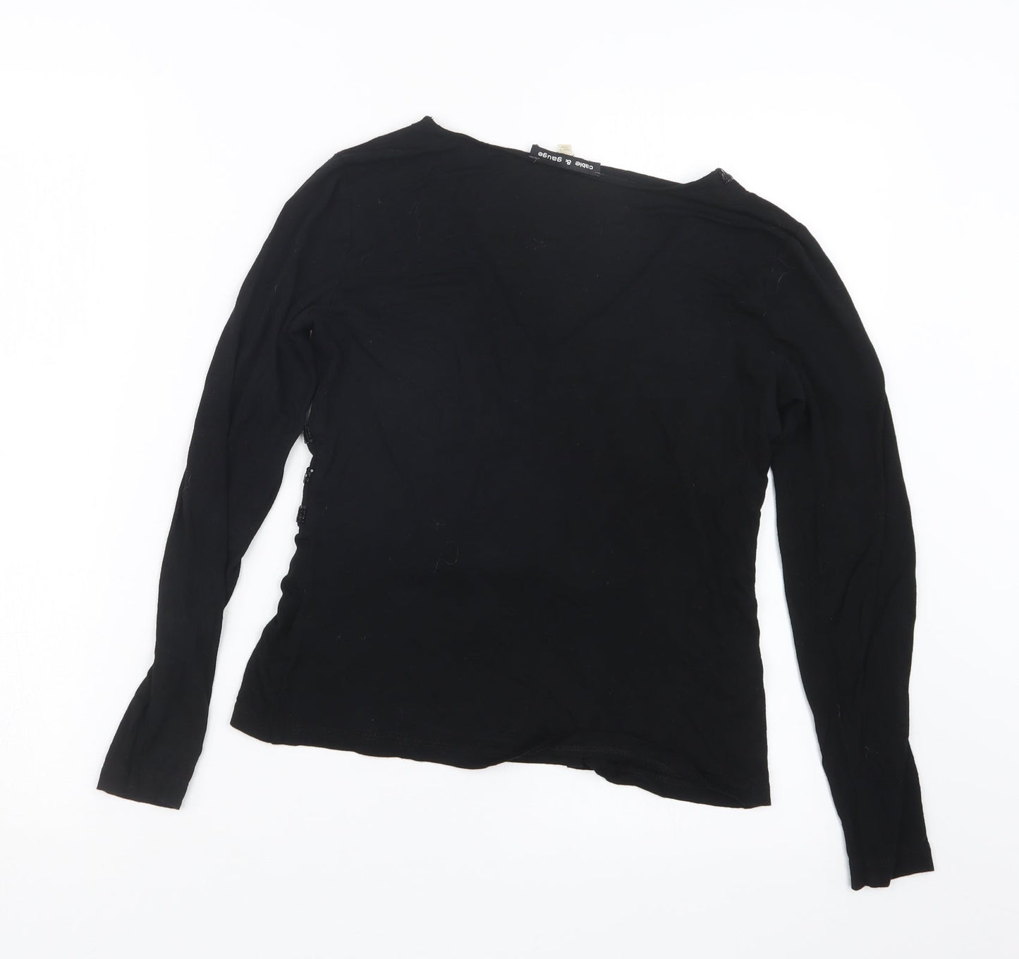 Cable & Gauge Womens Black   Basic T-Shirt Size S