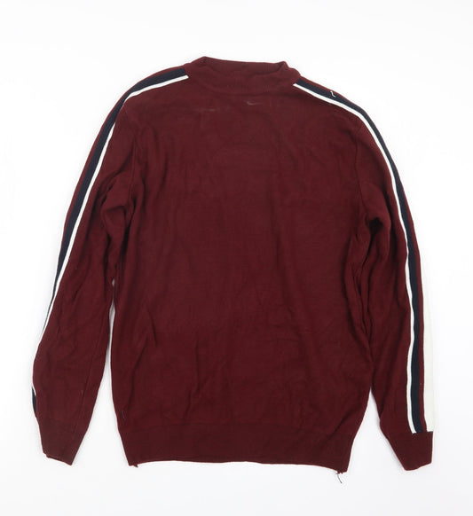 Loom Mens Red  Knit Pullover Jumper Size S