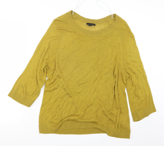 H&M Womens Yellow  Knit Pullover Jumper Size S
