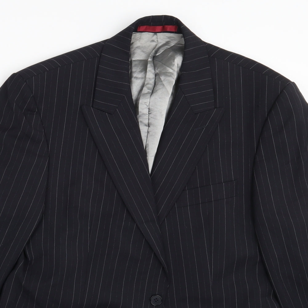 Burton Mens Black Striped  Jacket Blazer Size 40