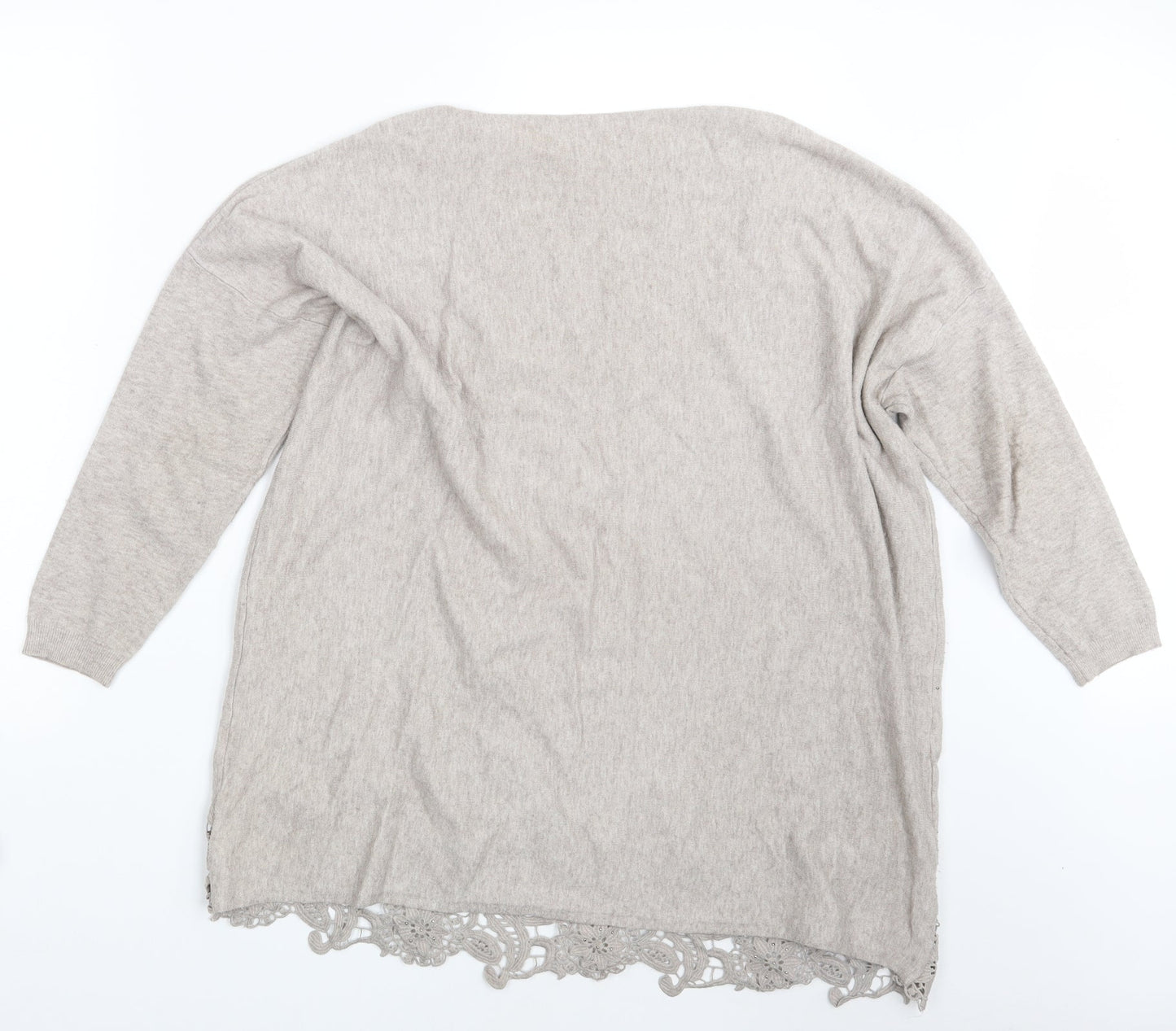 Preworn Womens Beige Floral  Pullover Sweatshirt One Size