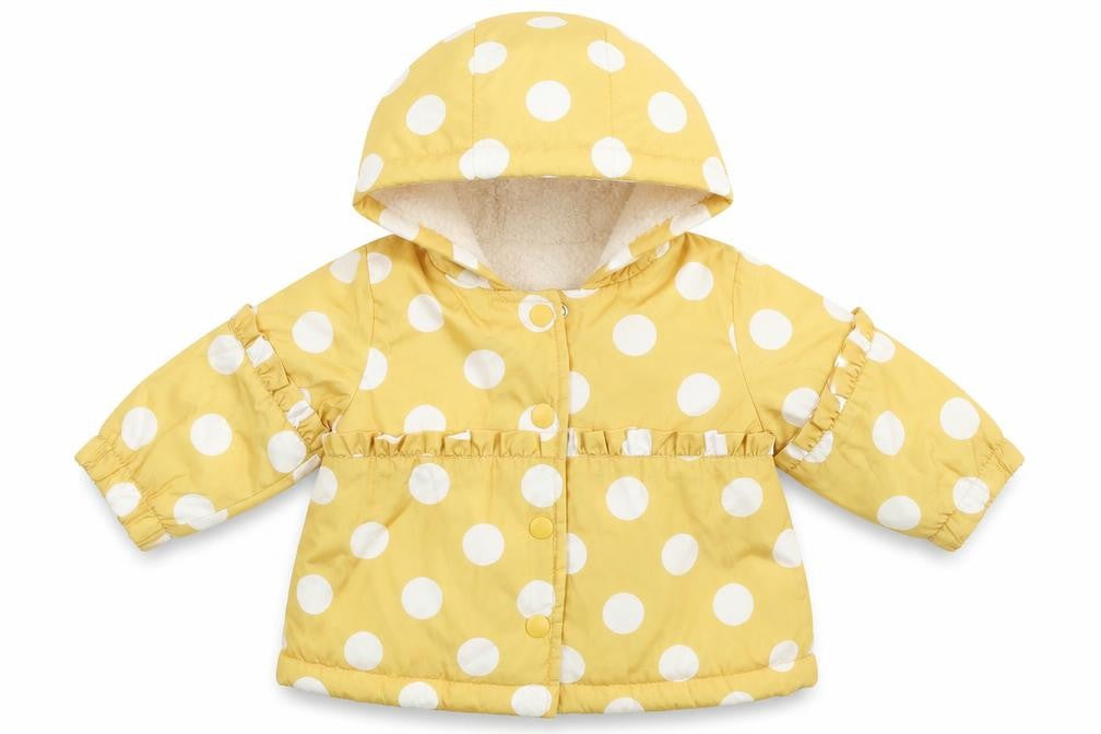 Nutmeg Girls Yellow Polka Dot  Jacket Coat Size 0-3 Months