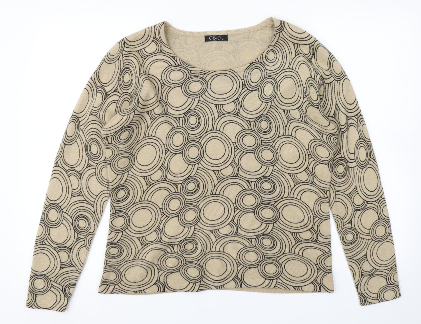 Brown Womens Gold  Knit Pullover Jumper Size S