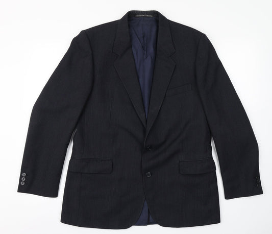 The Burton Collection Mens Blue Striped  Jacket Blazer Size 42