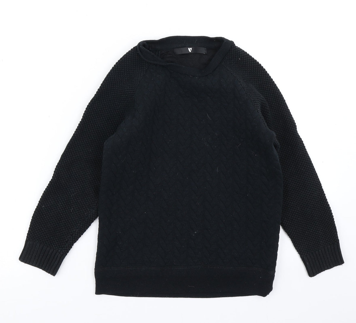 V by Very Boys Black   Pullover Sweatshirt Size 7-8 Years