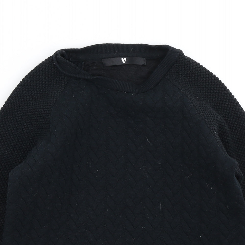 V by Very Boys Black   Pullover Sweatshirt Size 7-8 Years