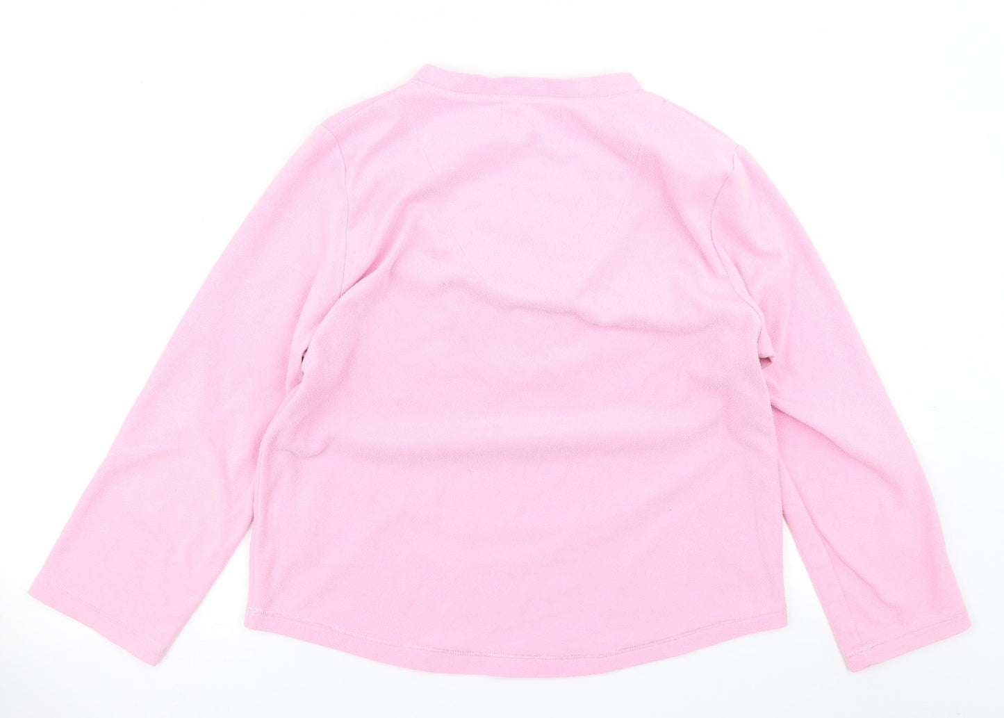 Secret Possesions Womens Pink Solid Fleece Top Pyjama Top Size M