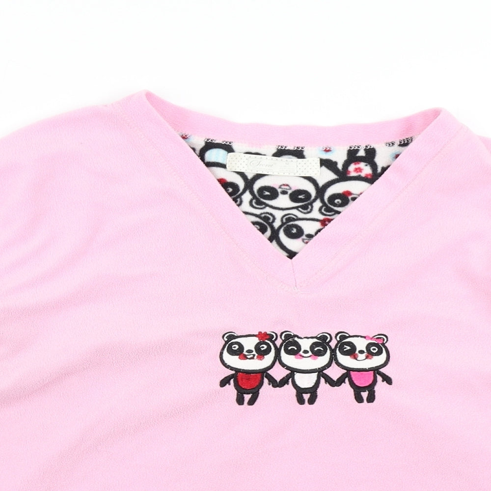 Secret Possesions Womens Pink Solid Fleece Top Pyjama Top Size M