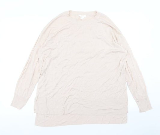 H&M Womens Beige  Knit Pullover Jumper Size L