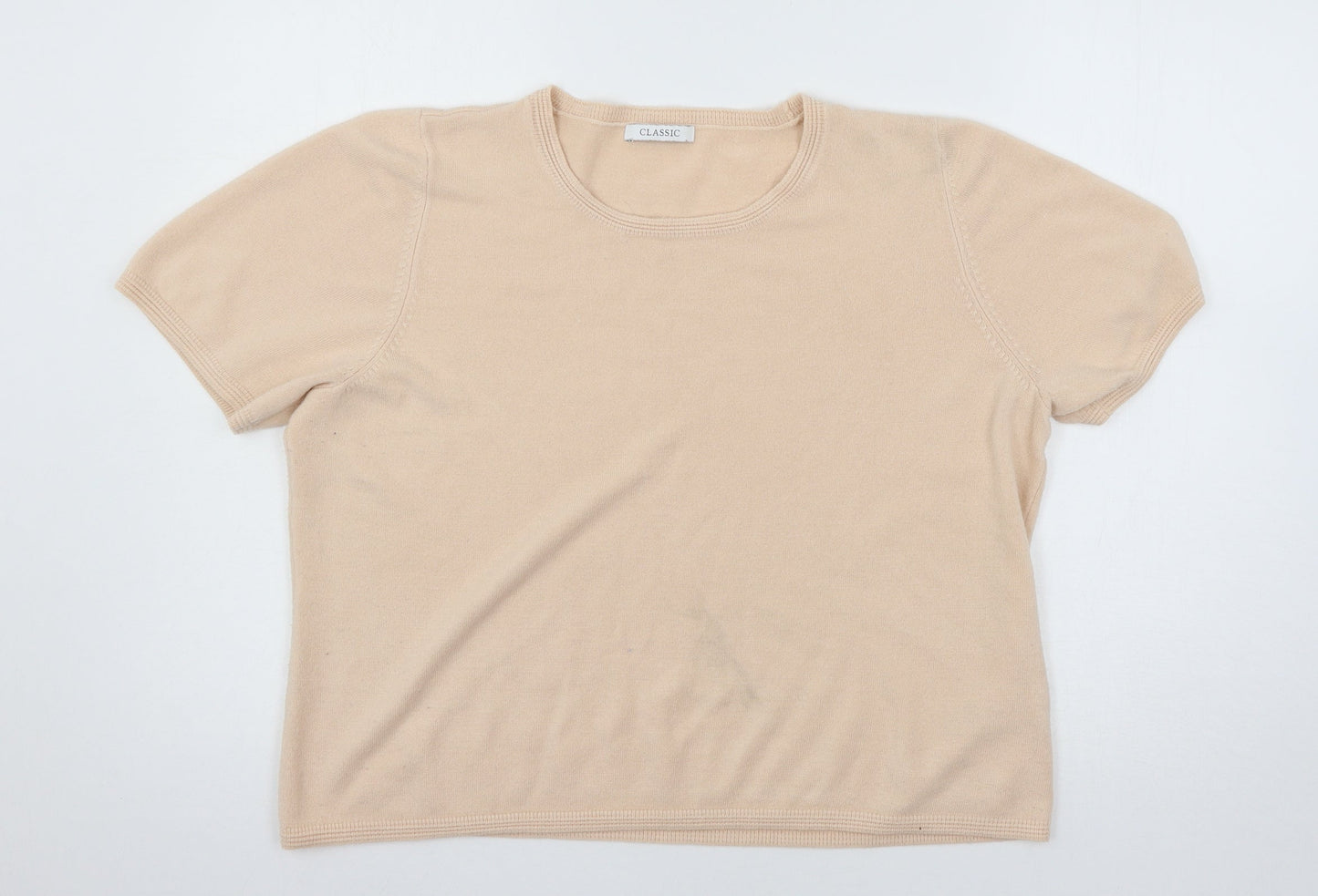 Marks and Spencer Womens Pink  Knit Basic T-Shirt Size 18