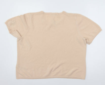 Marks & Spencer Womens Pink  Knit Basic T-Shirt Size 18