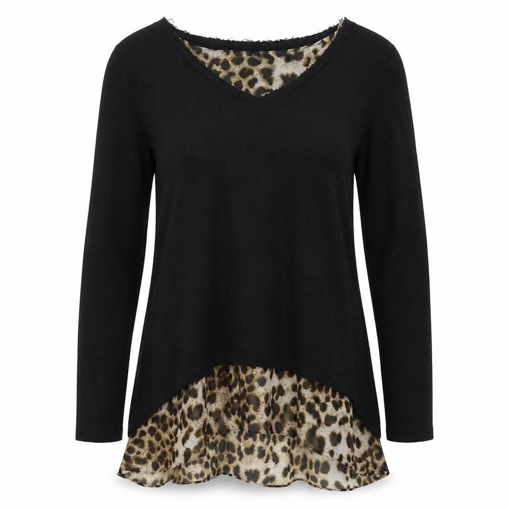 Design Lab Womens Black Animal Print Knit Pullover Jumper Size M
