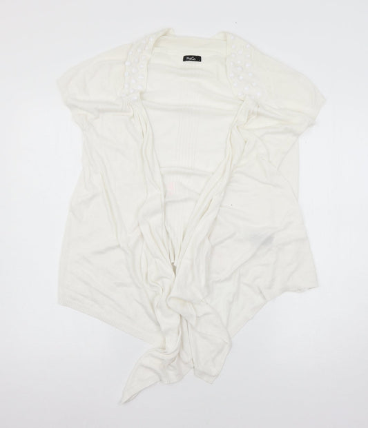 Marks and Spencer Womens White  Knit Cardigan Jumper Size L