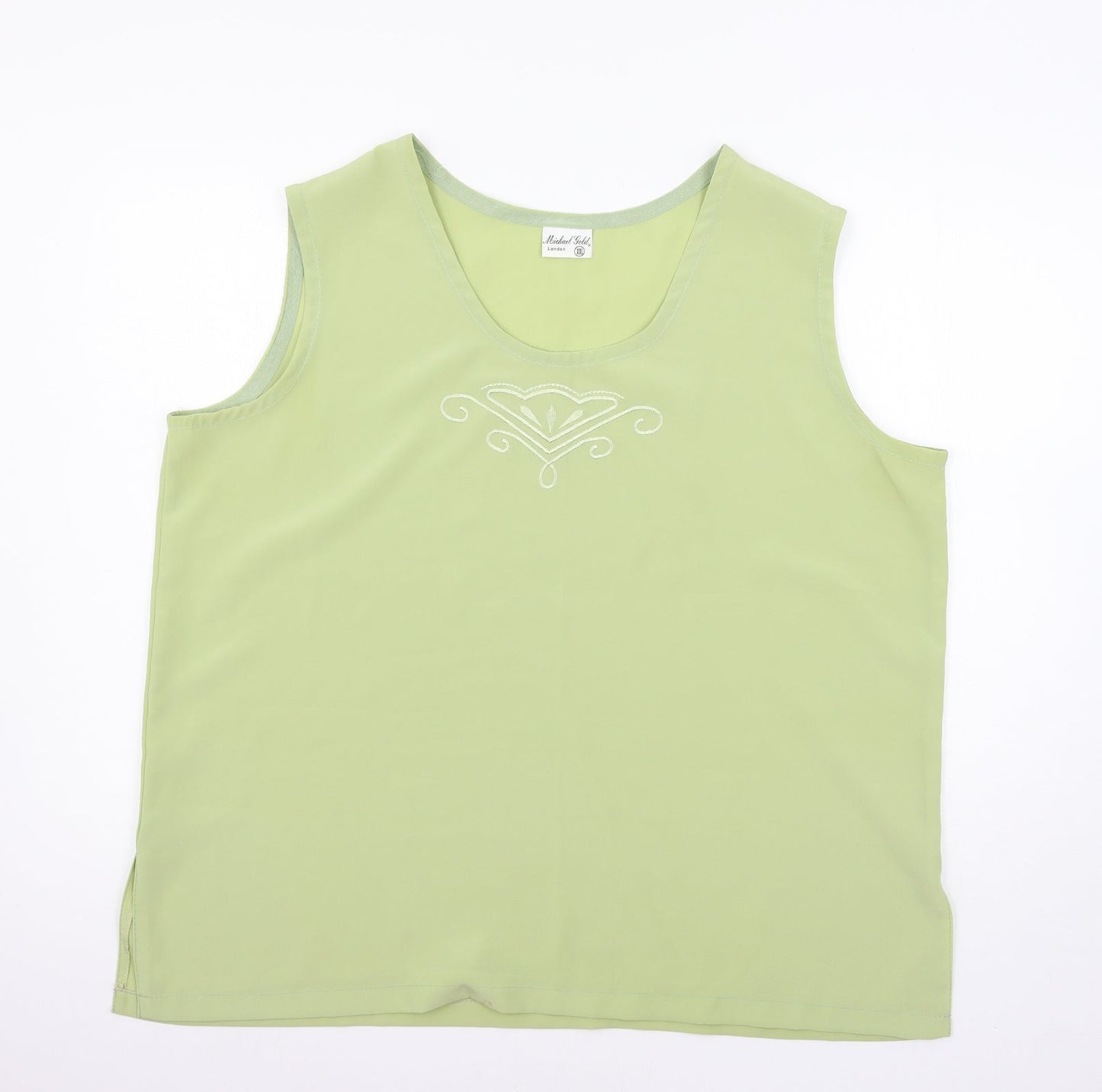 Michael Gold Womens Green   Basic Blouse Size 2XL