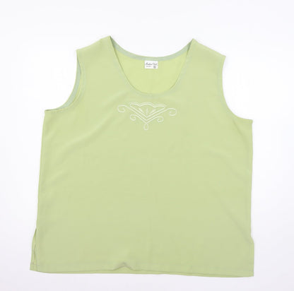 Michael Gold Womens Green   Basic Blouse Size 2XL