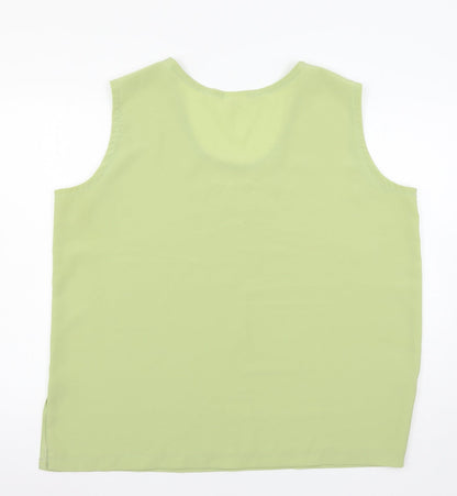 Michael Gold Womens Green   Basic Blouse Size 2XL